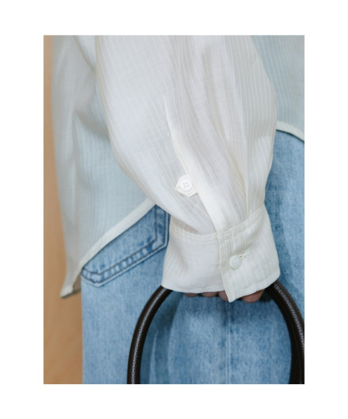 Sheer Stripe Shirt Ivory (TA6764A050)