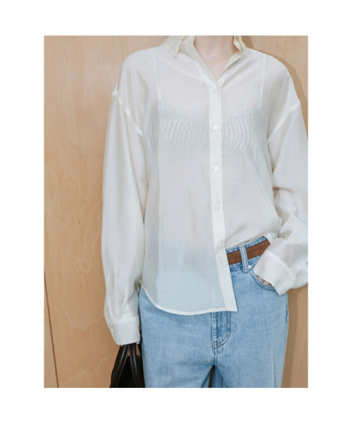 Sheer Stripe Shirt Ivory (TA6764A050)