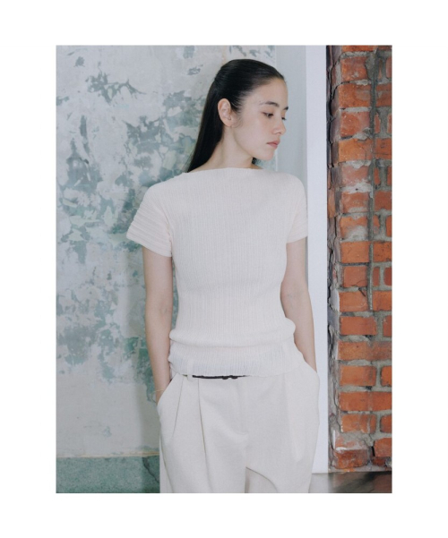 Ohu Pleated Knit Top Ivory (TA6451A120)