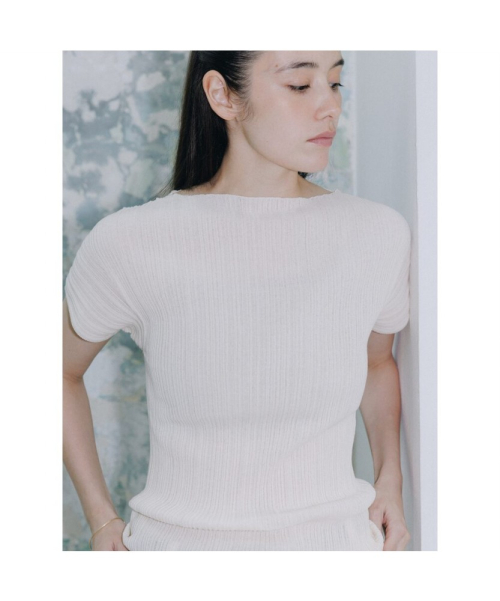 Ohu Pleated Knit Top Ivory (TA6451A120)