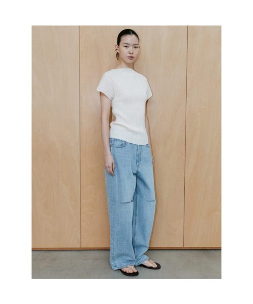 Ohu Pleated Knit Top Ivory (TA6451A120)