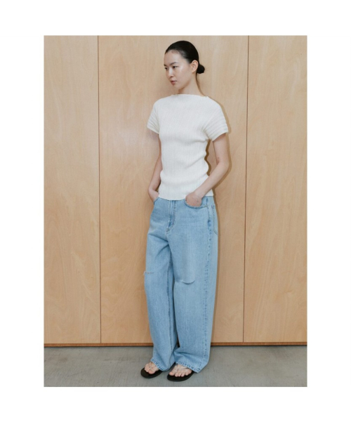 Ohu Pleated Knit Top Ivory (TA6451A120)