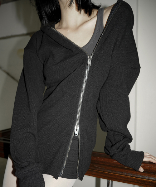 [X gemgem paradis] IRA zip-up hoodie / black