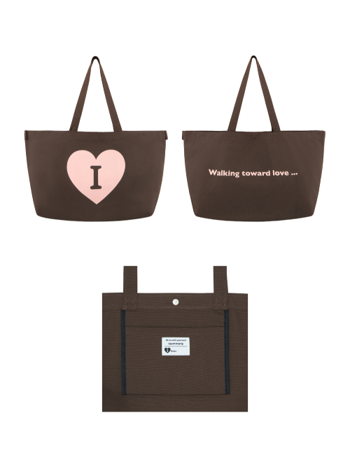 Heart Logo bag big ver. - Brown (하트 로고백 브라운)