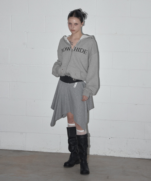 Rozen Folding Lace Flared Midi Skirts_Gray