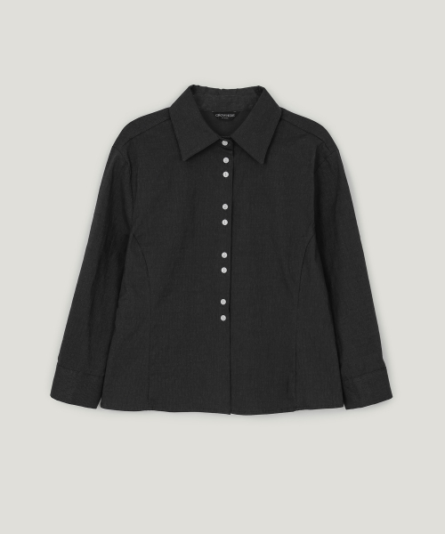 Titon Double Button Slim 3/4 Shirts - Charcoal