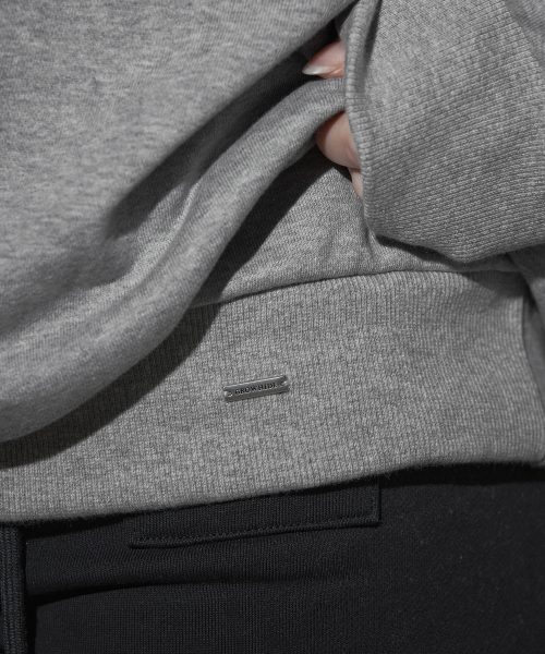 Deuon Eyelet Asymmetric Sweat-Shirt One Piece Gray