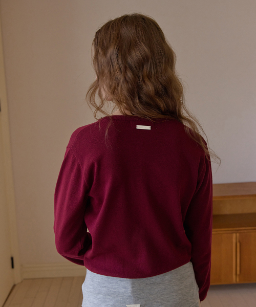 Liddle round cardigan - Burgundy