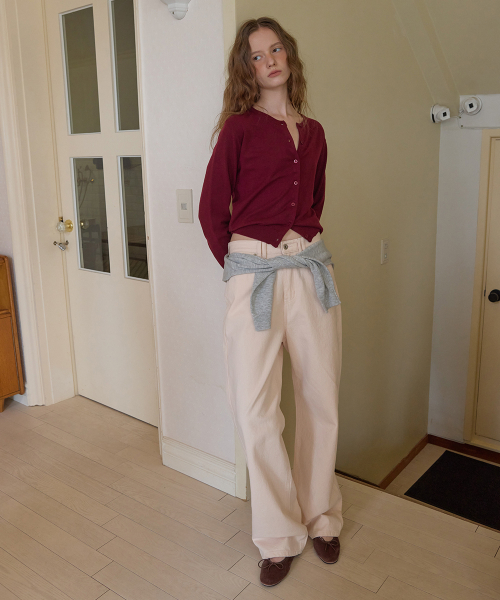 Liddle round cardigan - Burgundy