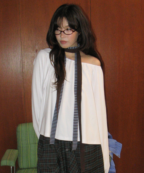 SHIRRING PUFF LONG SLEEVE WHITE