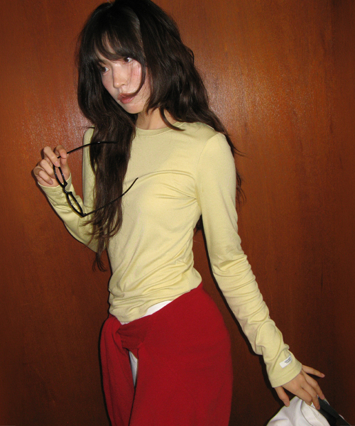 SOFT MINI LABEL LONG SLEEVE BUTTER