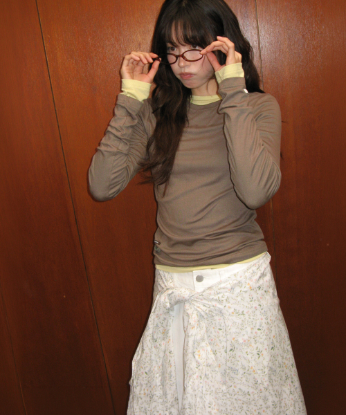 SOFT MINI LABEL LONG SLEEVE BROWN