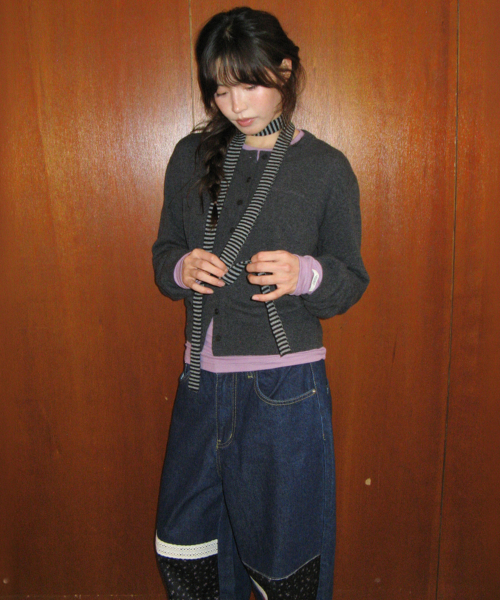 SOFT MINI LABEL LONG SLEEVE PURPLE