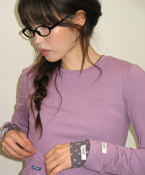 SOFT MINI LABEL LONG SLEEVE PURPLE
