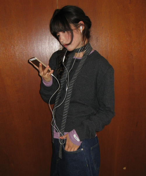 BASIC WOOL ARCHIVE CARDIGAN CHARCOAL