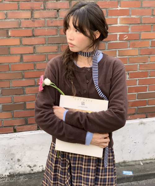 BASIC WOOL ARCHIVE CARDIGAN BROWN
