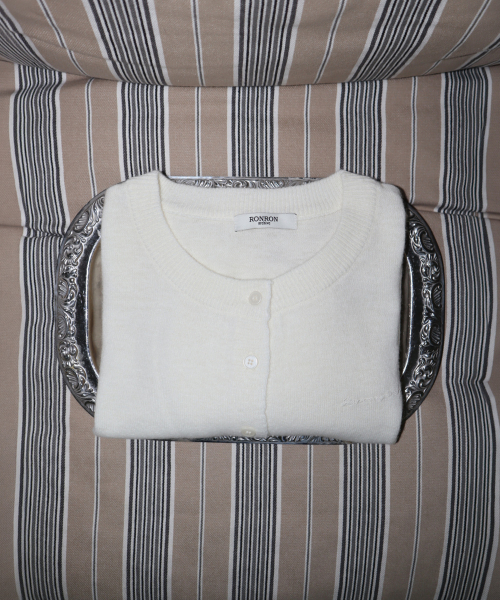 BASIC WOOL ARCHIVE CARDIGAN IVORY