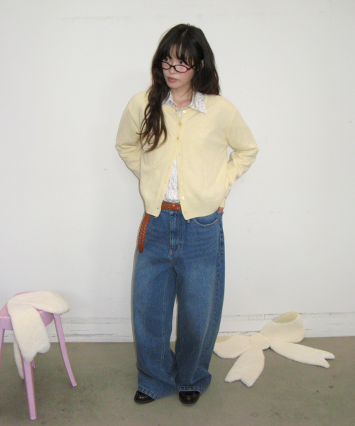 BASIC WOOL ARCHIVE CARDIGAN BUTTER