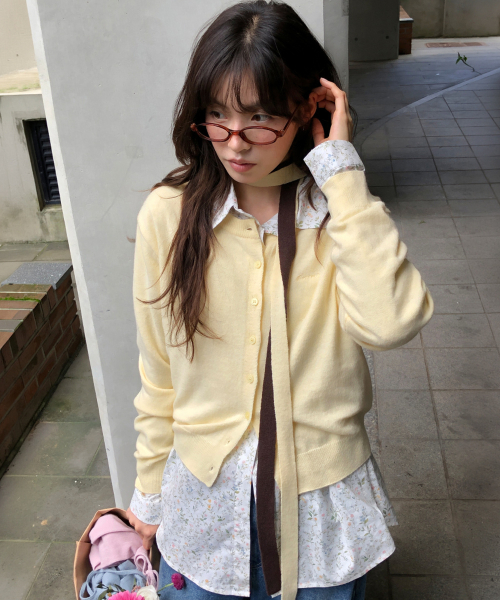 BASIC WOOL ARCHIVE CARDIGAN BUTTER