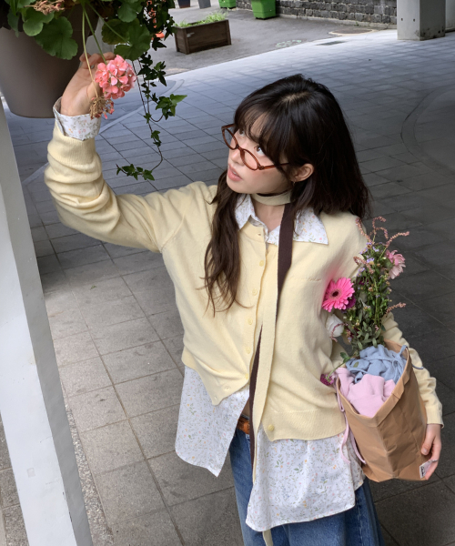 BASIC WOOL ARCHIVE CARDIGAN BUTTER