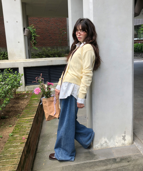 BASIC WOOL ARCHIVE CARDIGAN BUTTER