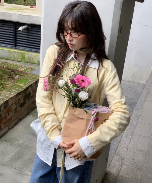 BASIC WOOL ARCHIVE CARDIGAN BUTTER