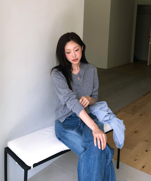 BASIC WOOL ARCHIVE CARDIGAN GREY