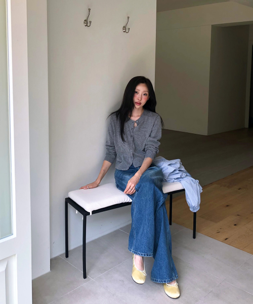 BASIC WOOL ARCHIVE CARDIGAN GREY