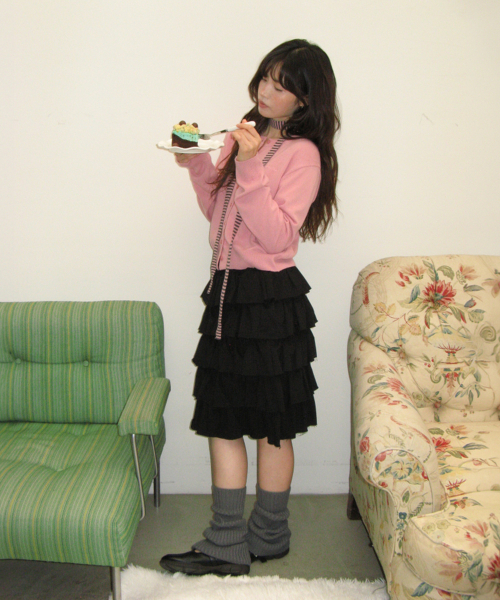 BASIC WOOL ARCHIVE CARDIGAN PINK