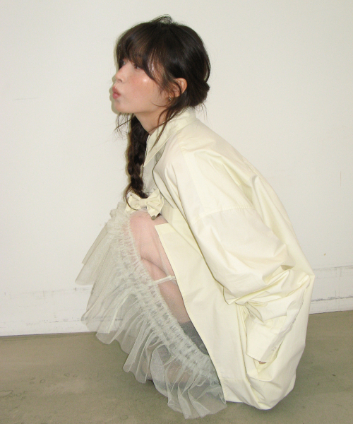 RIBBON PIN SET SHEER TULLE SKIRT MINT