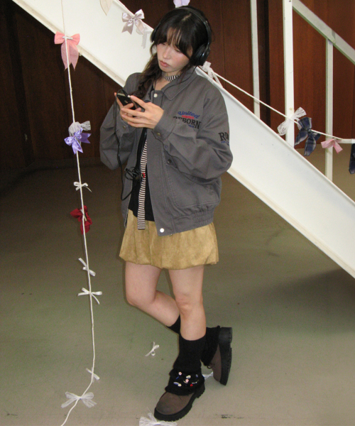 DRAWSTRING BALLOON SHORTS SUEDE BROWN
