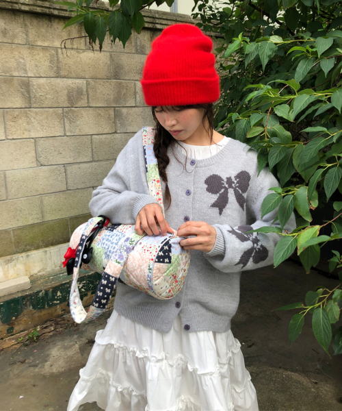 PATCHWORK QUILTED BARREL BAG