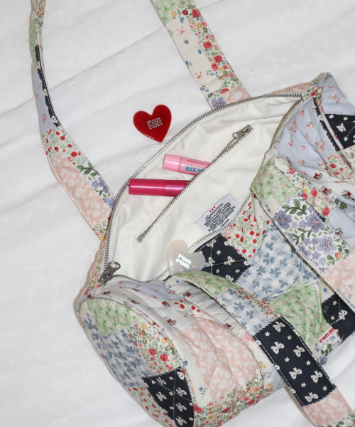PATCHWORK QUILTED BARREL BAG