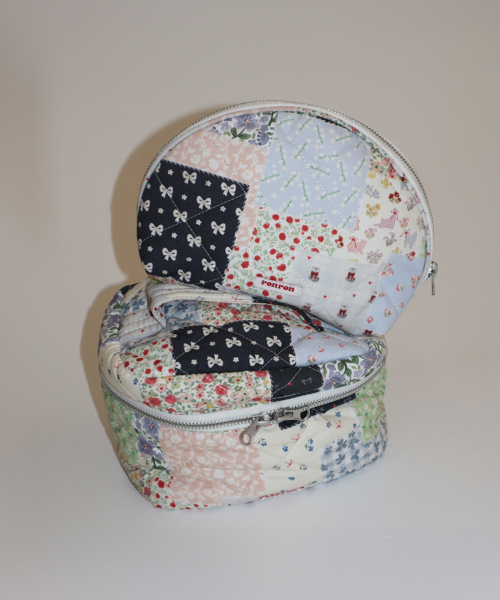 PATCHWORK QUILTED HALF MOON POUCH