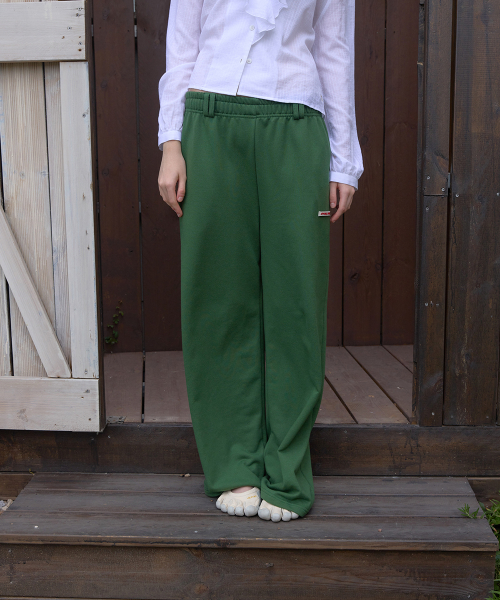 Zest banding wide pants - Green