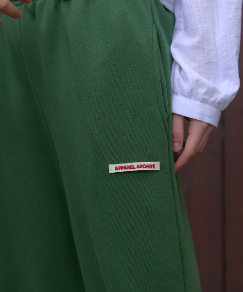 Zest banding wide pants - Green