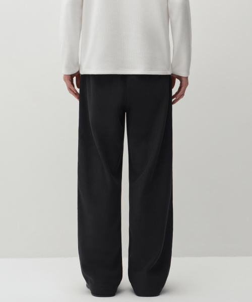 더블 브러쉬드 원 턱 와이드 밴딩 팬츠