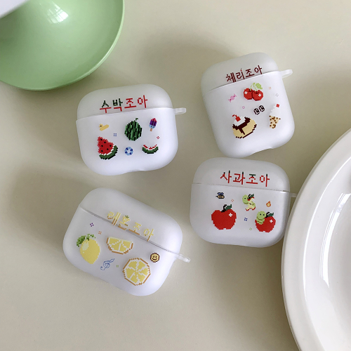 과일 조아 픽셀 에어팟 버즈 케이스