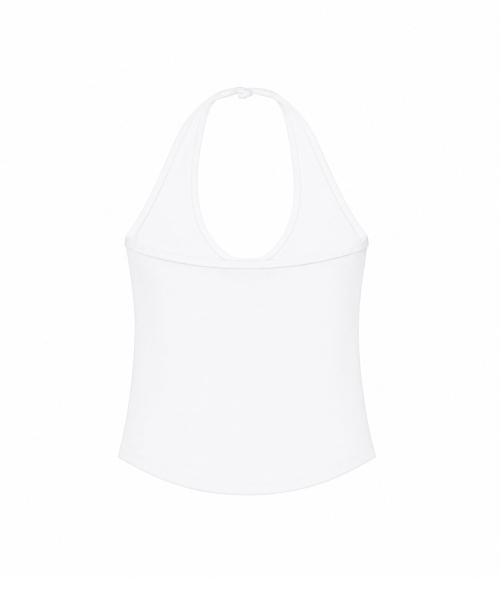 DEEP HALTER TOP_IVORY