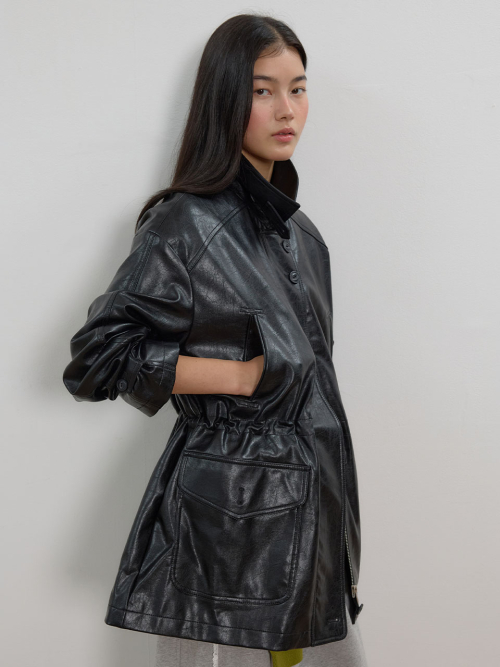Faux Leather Safari Jacket MU2678JK802M