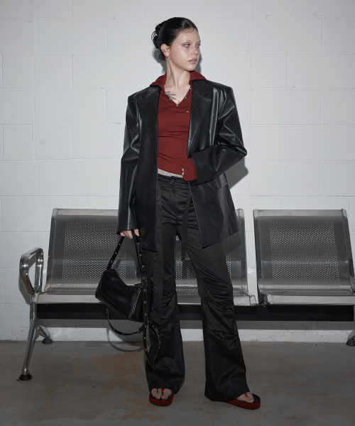 Opti Basic Oversized Leather Jacket_Black