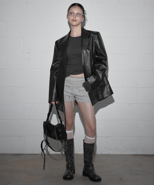 Opti Basic Oversized Leather Jacket_Black