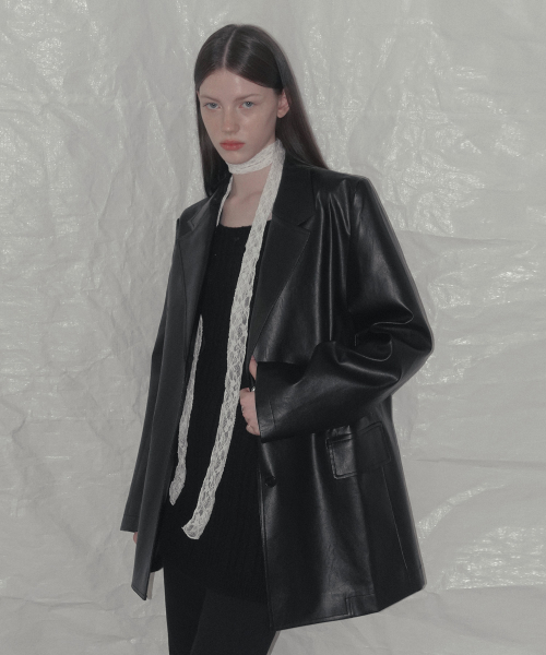 Opti Basic Oversized Leather Jacket_Black