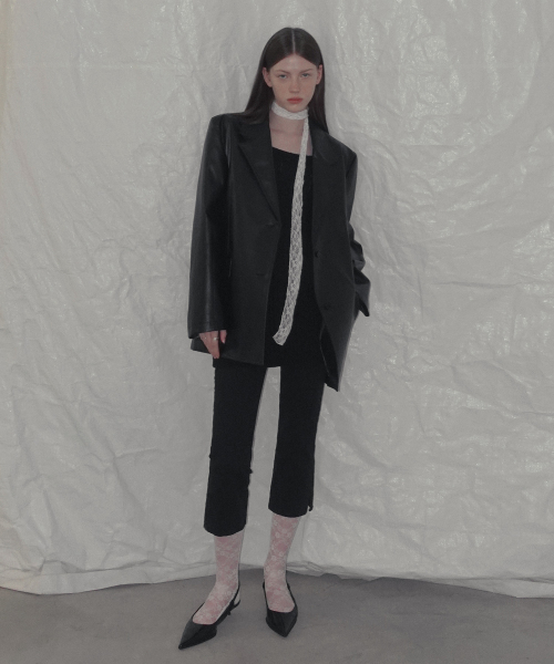 Opti Basic Oversized Leather Jacket_Black