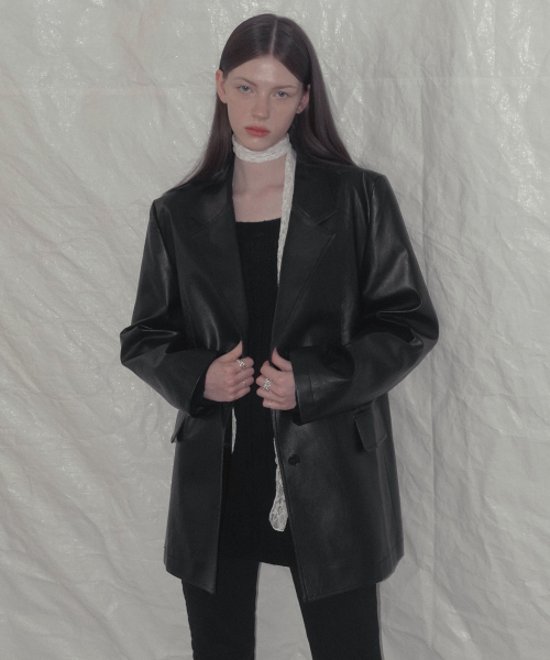 Opti Basic Oversized Leather Jacket_Black