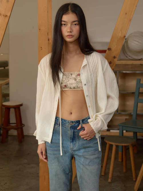 Feminine Pintuck Blouse MU2678BL802M