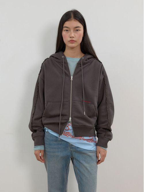 Lace Trimming Zip-Up Hoodie MU2678TS801M