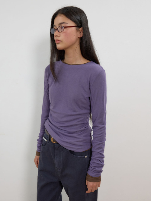 Back Seamed Long Sleeve T-Shirt MU2678TS802M