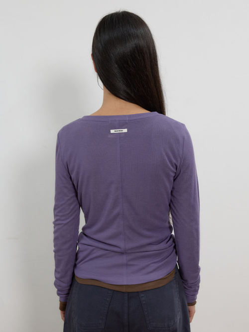 Back Seamed Long Sleeve T-Shirt MU2678TS802M