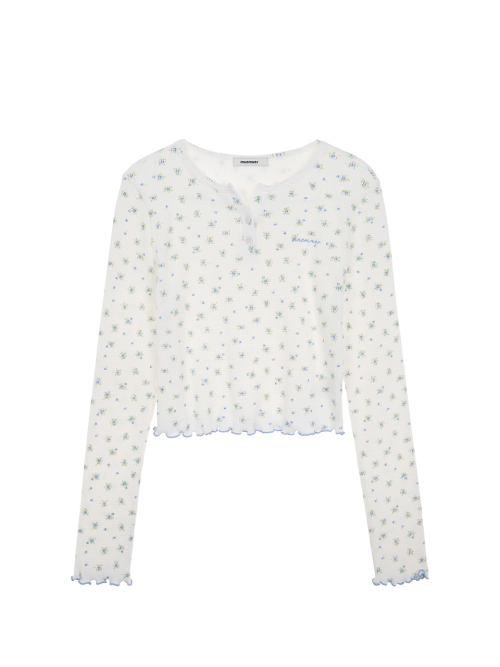 Lace button up sleeve top MU2678TS805M
